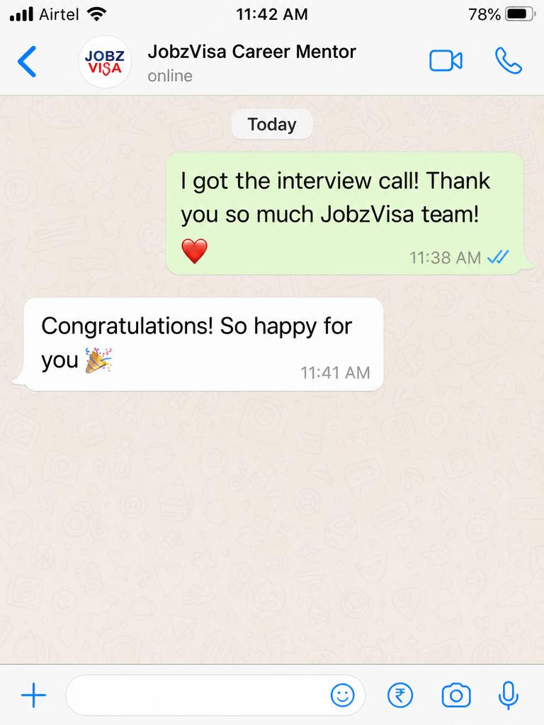 Client chat from OPT Graduate